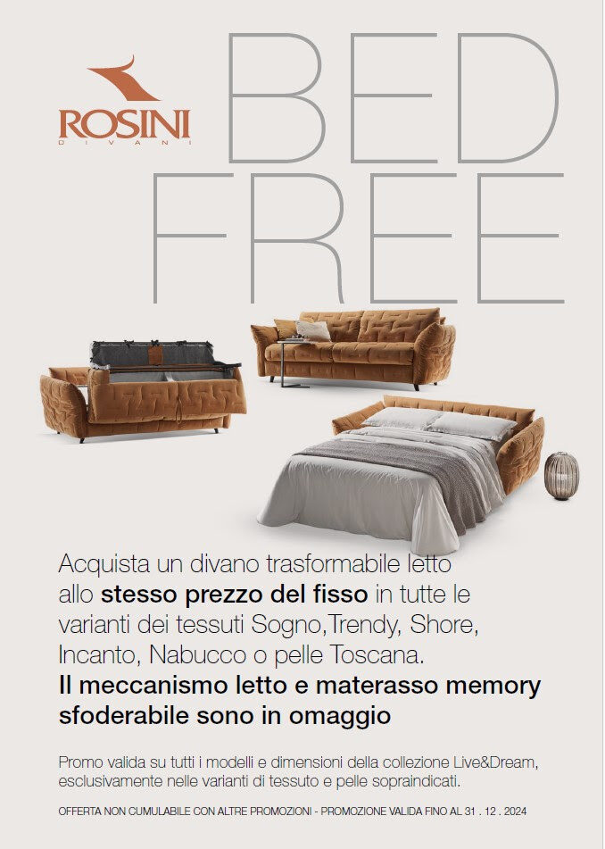 Promozione divani letto Rosini.